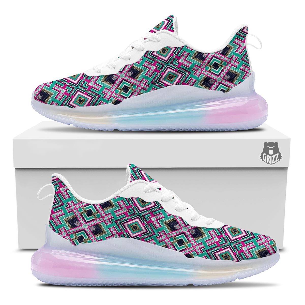 Ethnic Tribal Retro Print Pattern Running Sneakers-grizzshop