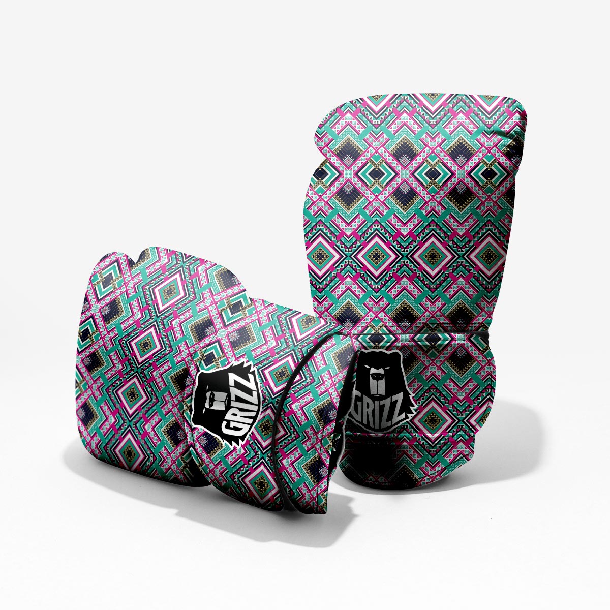Ethnic Tribal Retro Print Pattern Pro Boxing Glove