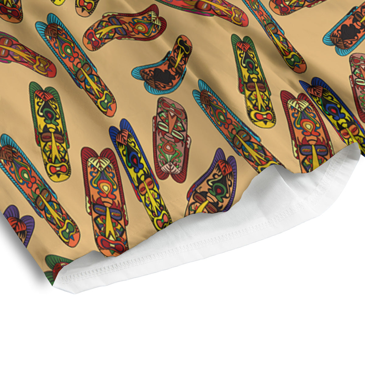 Ethnic Tribal Vintage Style African Mask Print Pattern Men's Athletic Shorts
