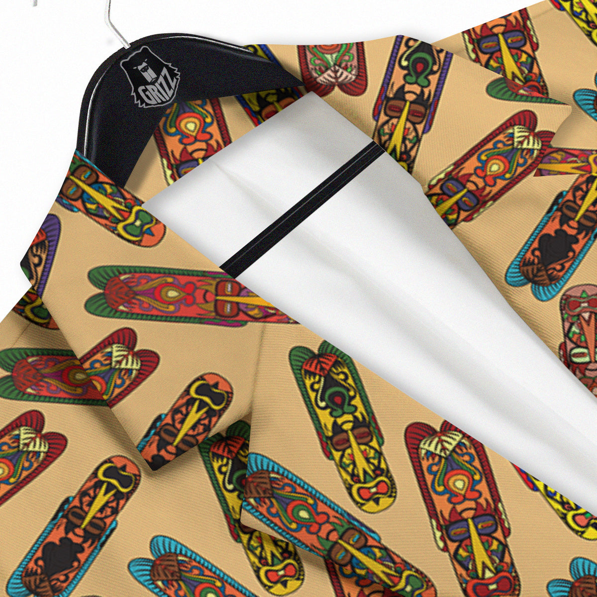 Ethnic Tribal Vintage Style African Mask Print Pattern Men's Sport Coat-grizzshop