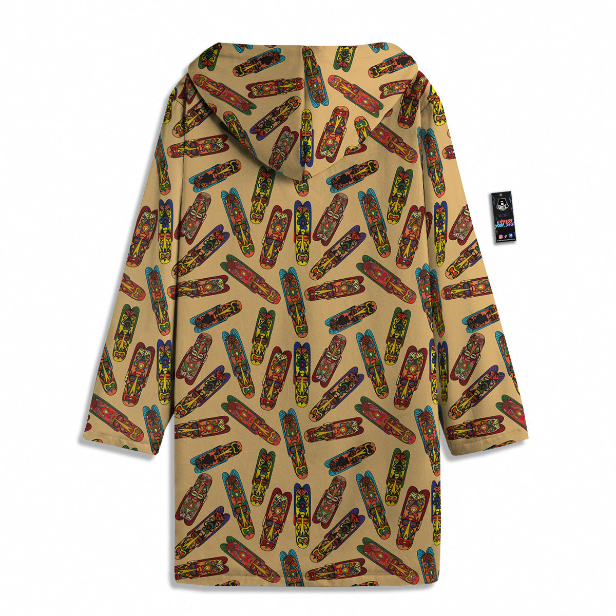 Ethnic Tribal Vintage Style African Mask Print Pattern Men's Windbreaker Jacket-grizzshop