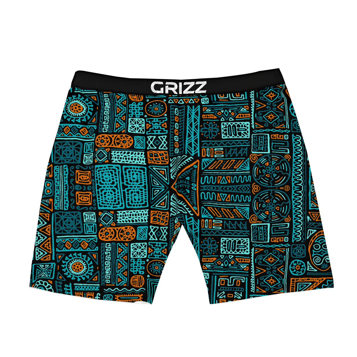 Ethnic Turquoise African Print Pattern Boxer Briefs-grizzshop