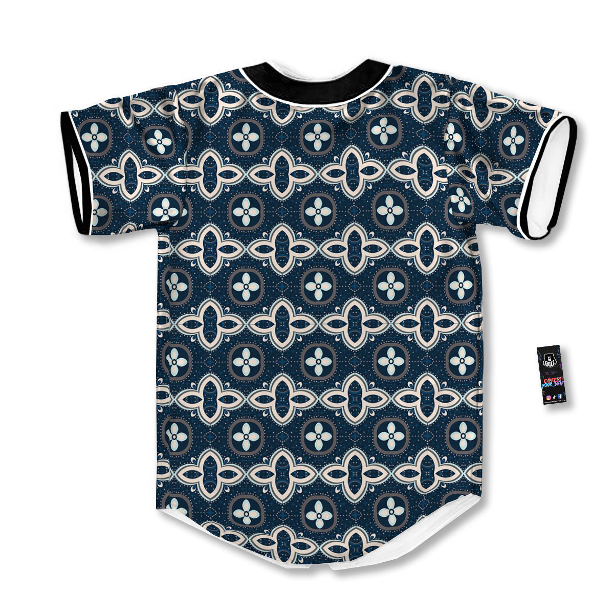 Ethnic Vintage Print Pattern Baseball Jersey-grizzshop