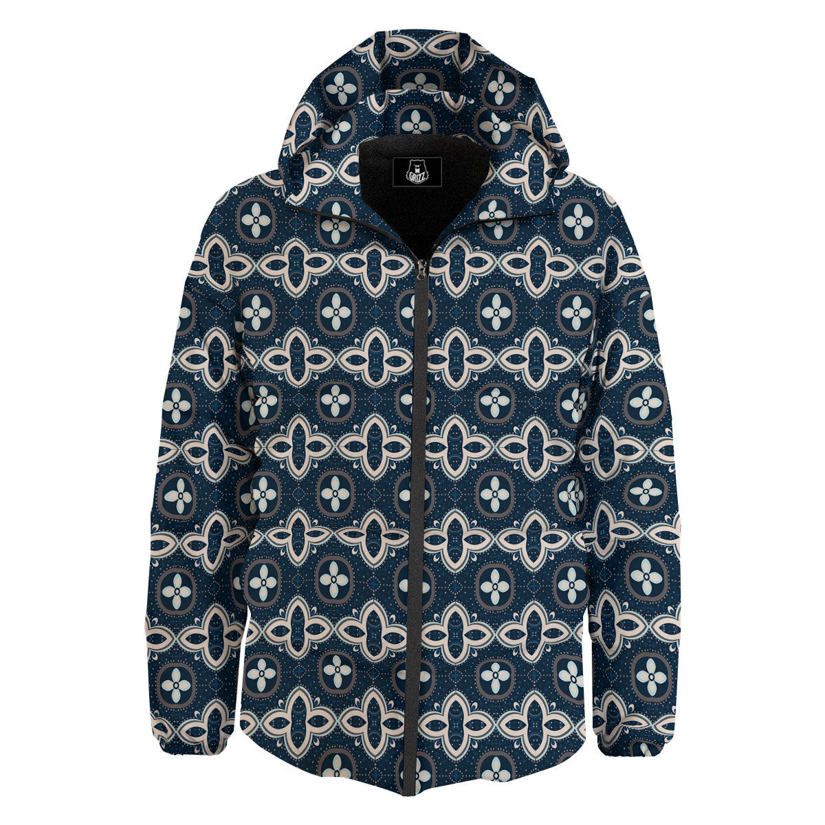 Ethnic Vintage Print Pattern Down Jacket-grizzshop