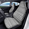 Ethnic White And Black Print Pattern Car Seat Covers-grizzshop