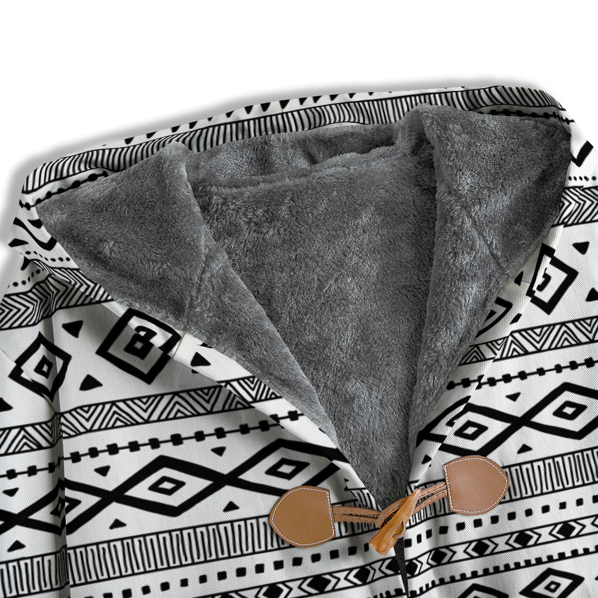 Ethnic White And Black Print Pattern Men's Windbreaker Jacket-grizzshop