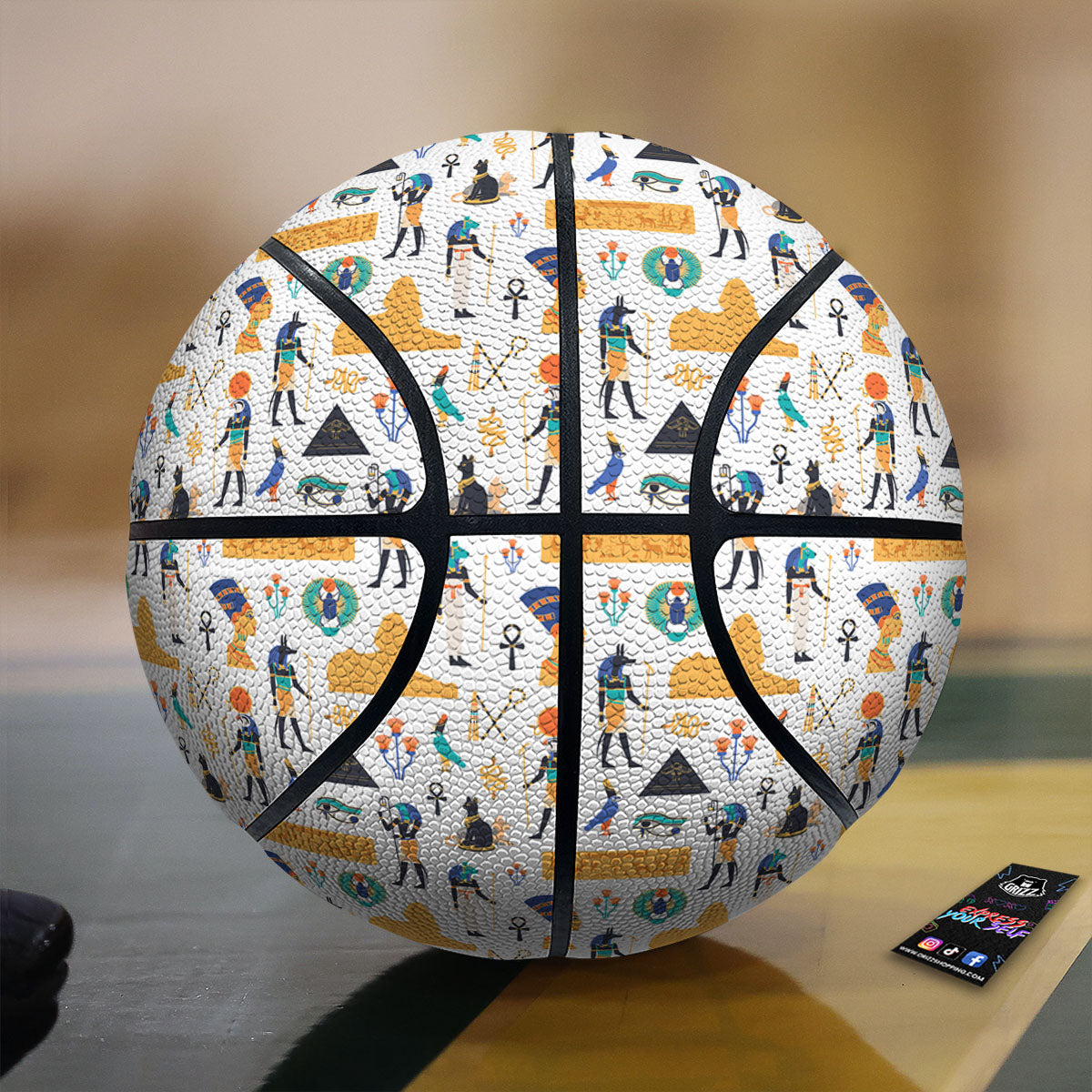 Feather Peacock Print Pattern Basketball