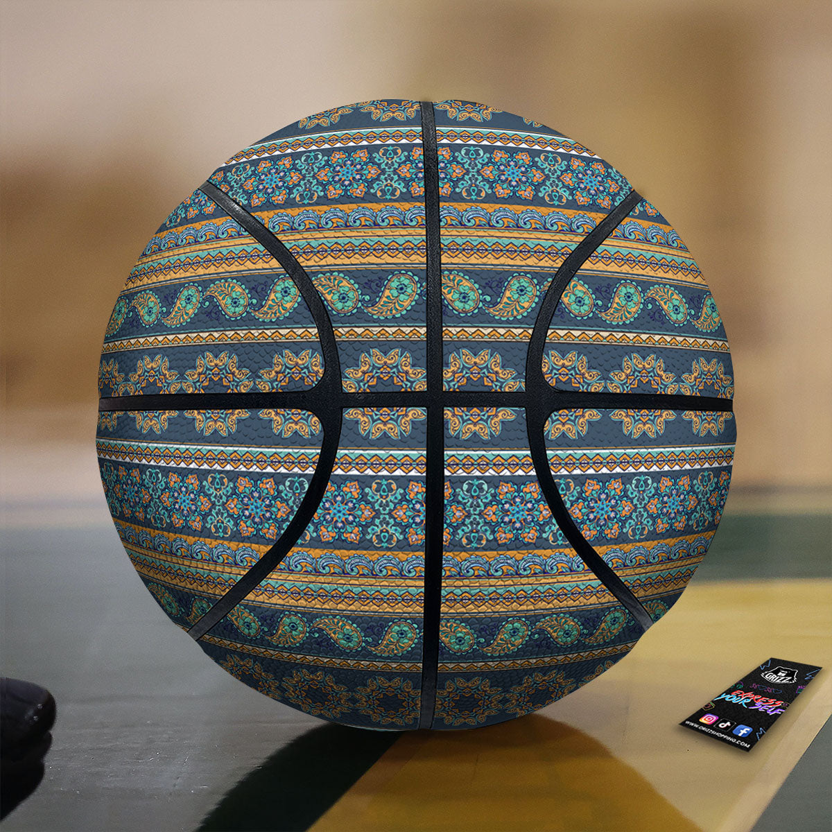Ethnic Indian Print Pattern Basketball