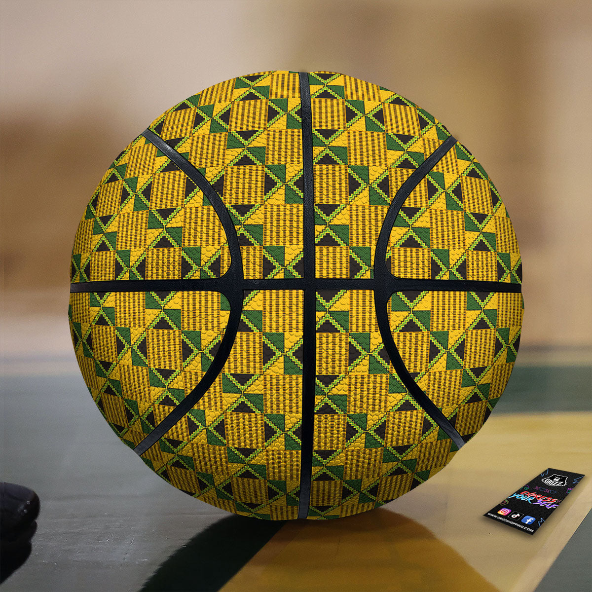 Ethnic Kente Print Pattern Basketball