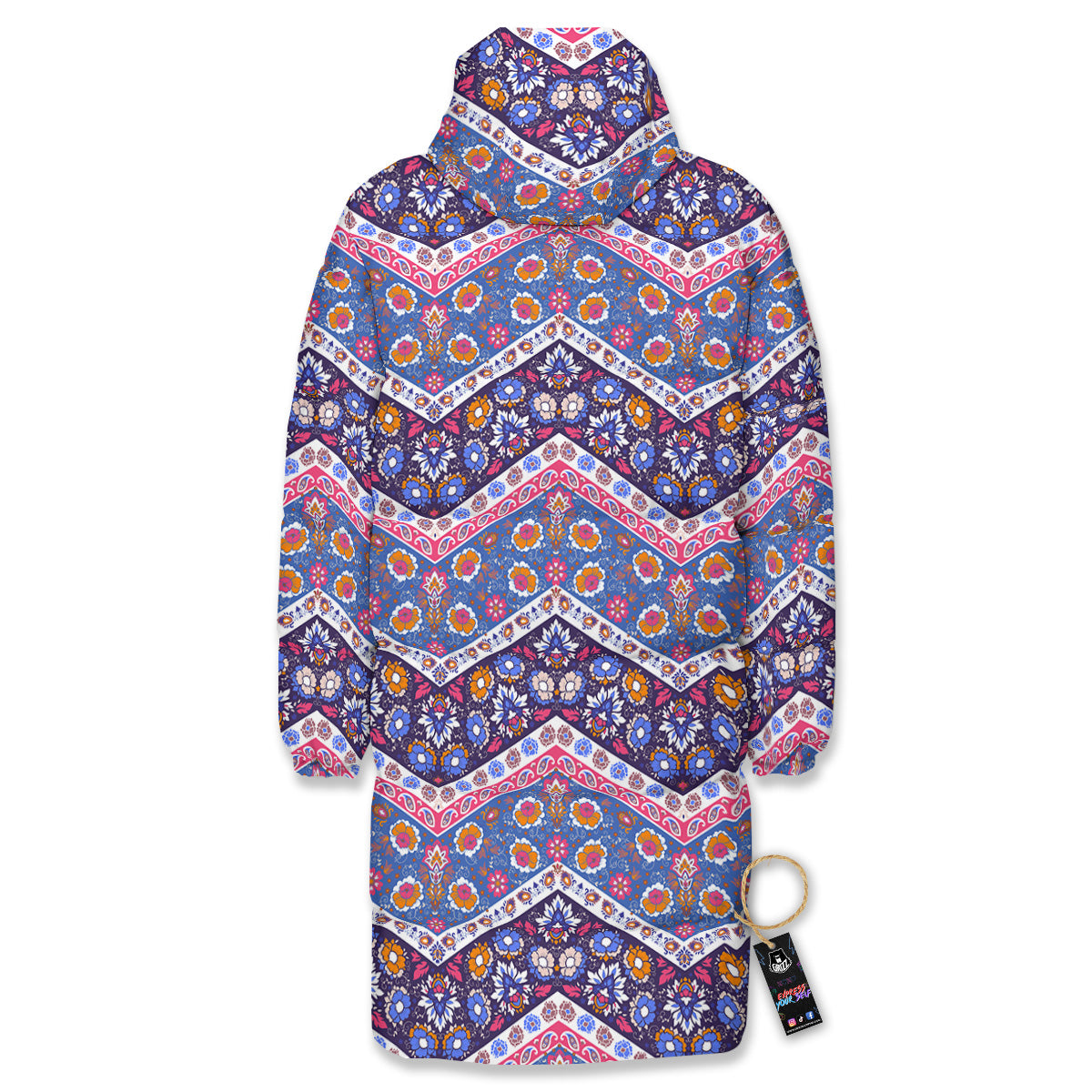 Ethnic Mandala And Indian Paisley Print Pattern Long Down Jacket