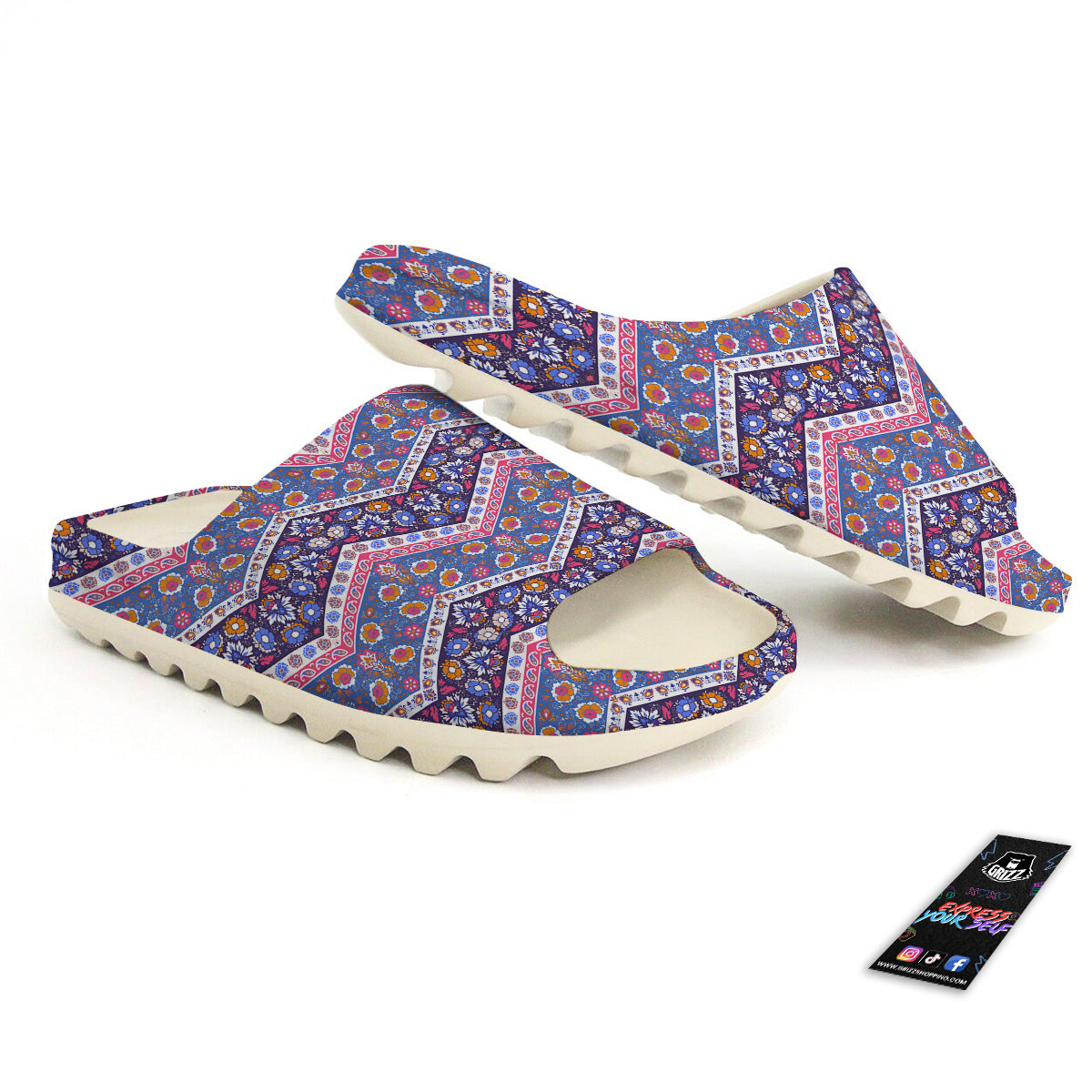 Ethnic Mandala And Indian Paisley Print Pattern Sandals-grizzshop