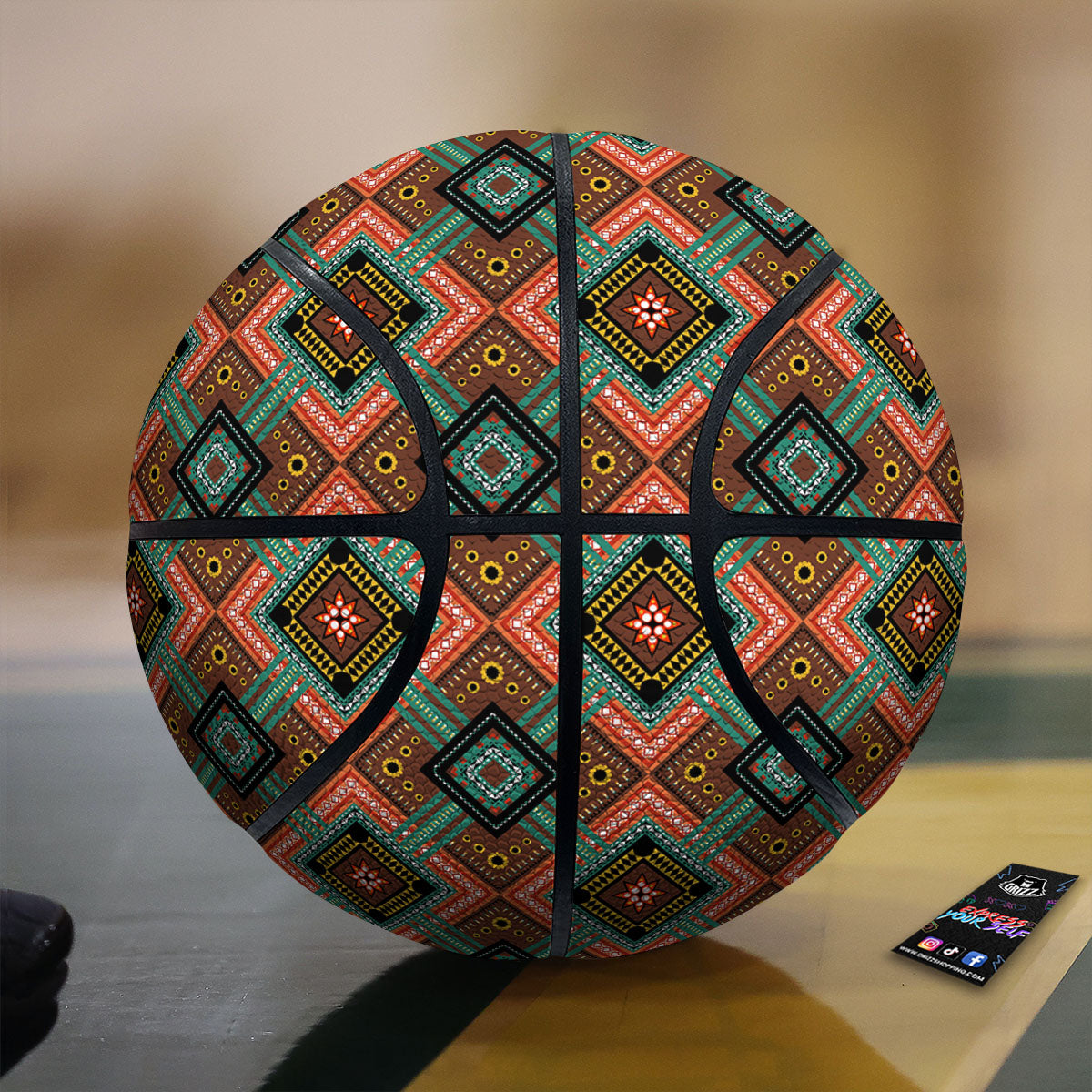 Eggplant Watercolor Pattern Basketball