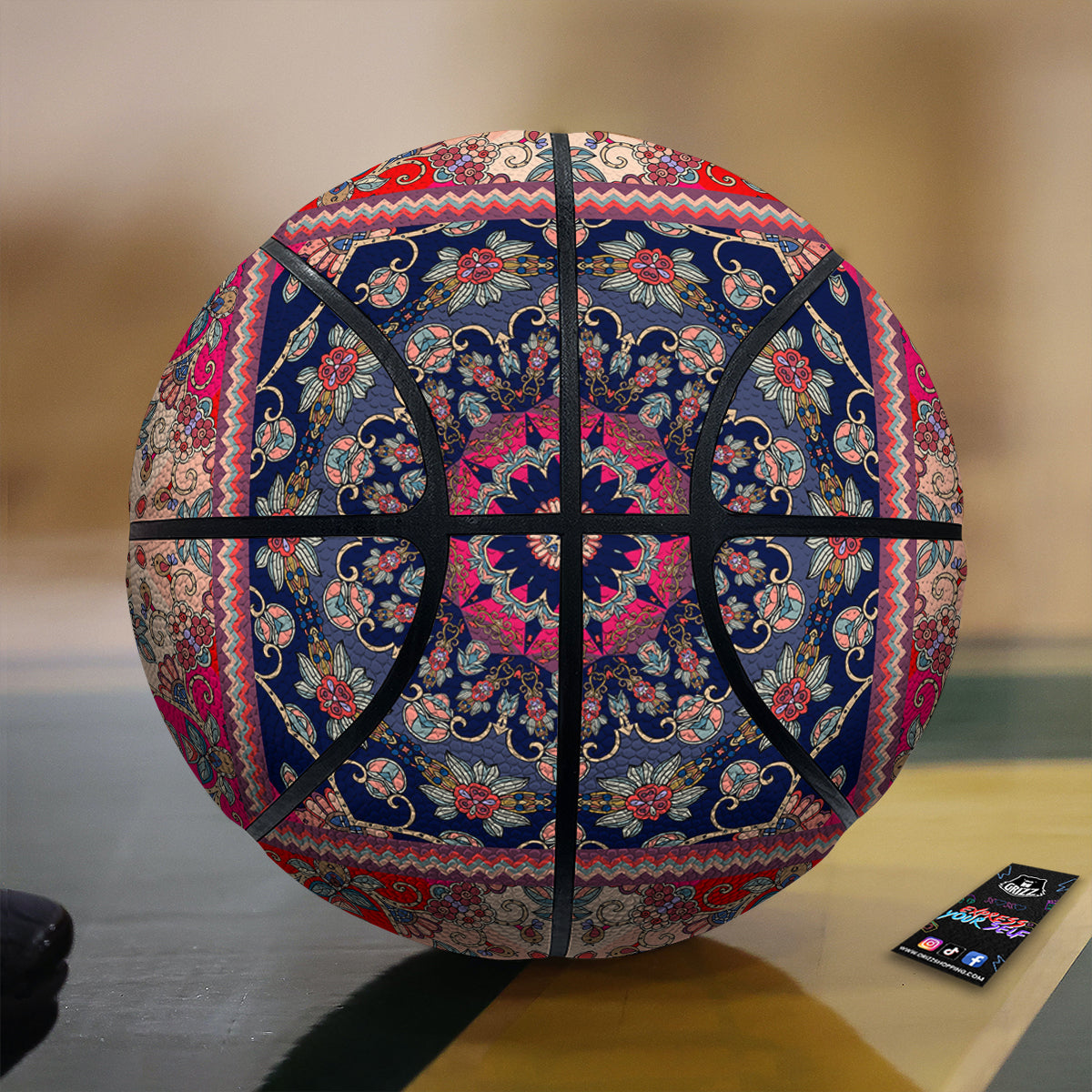 Ethnic Patchwork Square Print Basketball