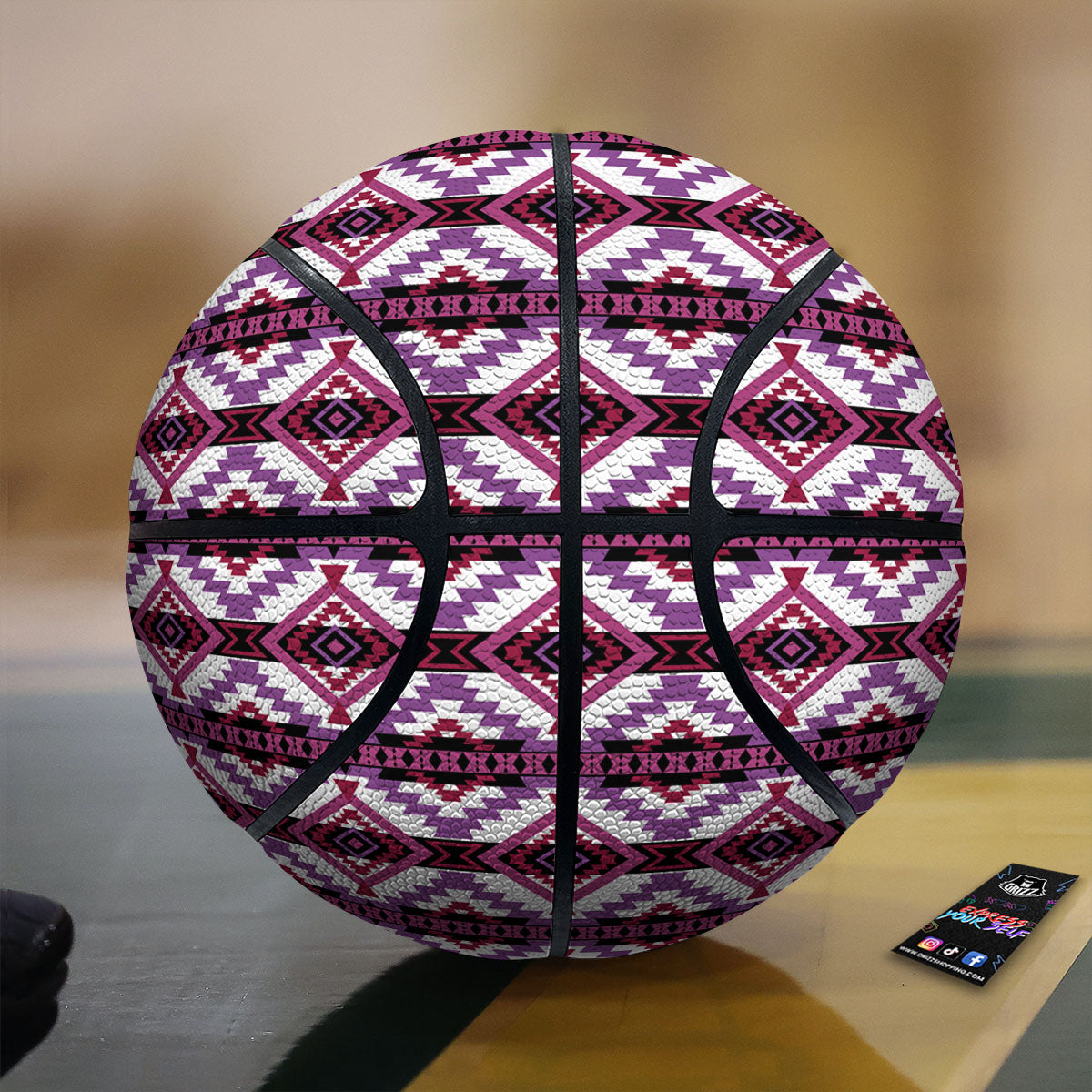 Ethnic Pink African Print Pattern Basketball