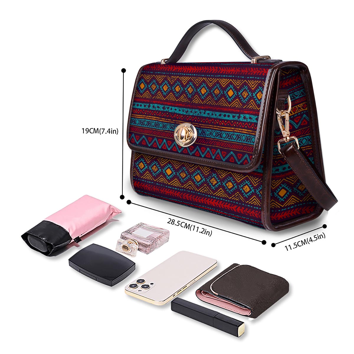Ethnic Tribal Print Pattern Women's Satchel Bag