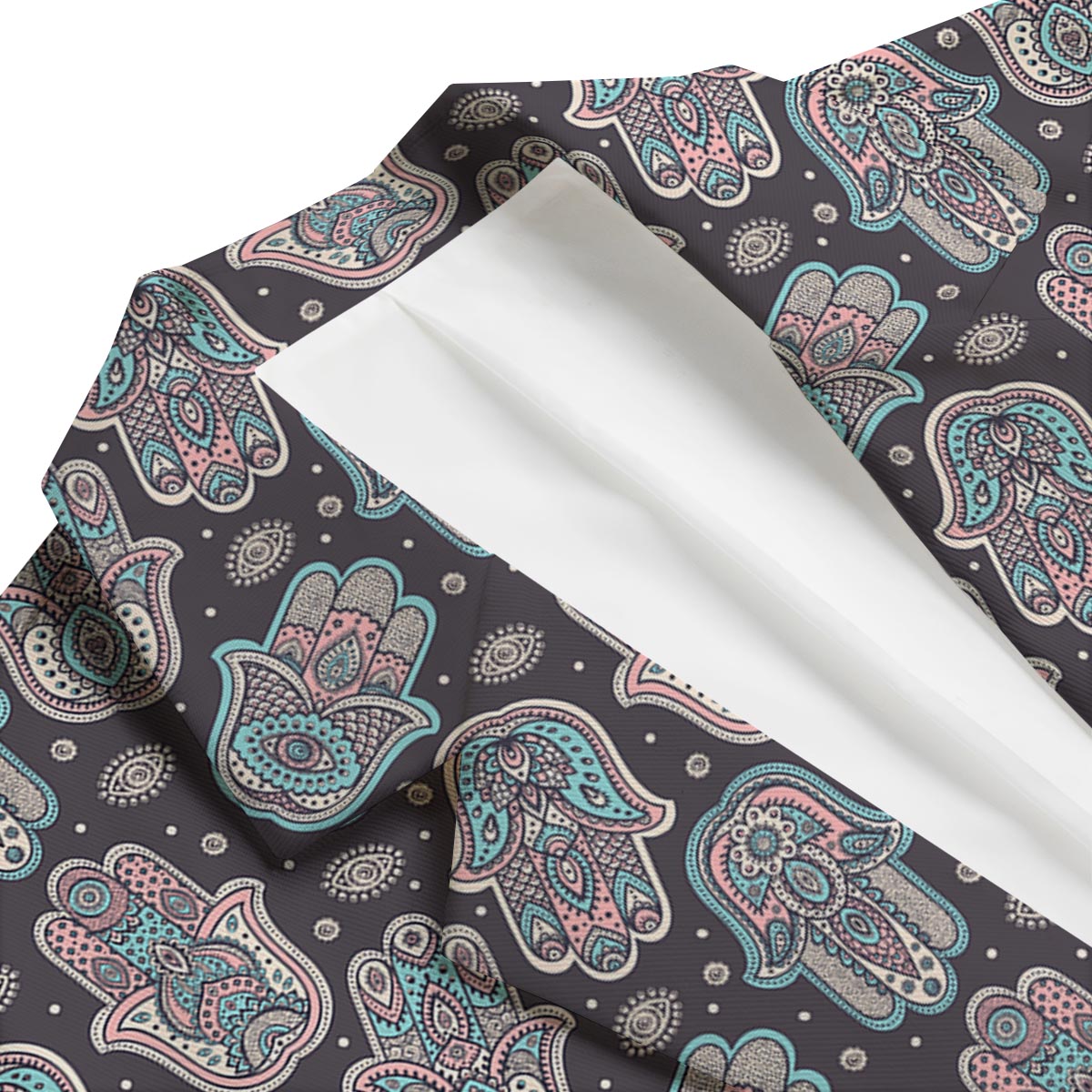 Evil Eye Hamsa Pattern Print Men's Blazer-grizzshop