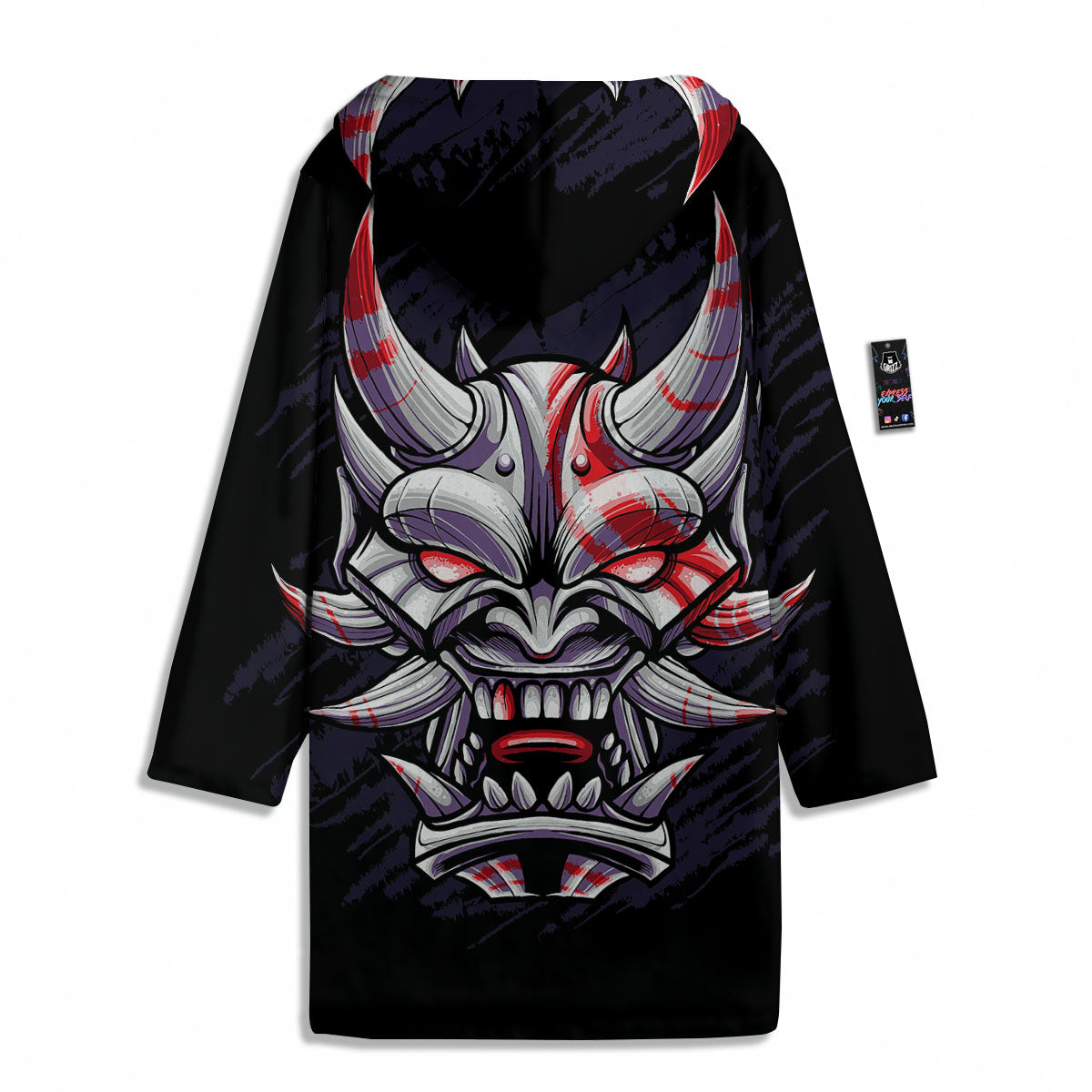 Evil Samurai Mask Print Men's Windbreaker Jacket-grizzshop