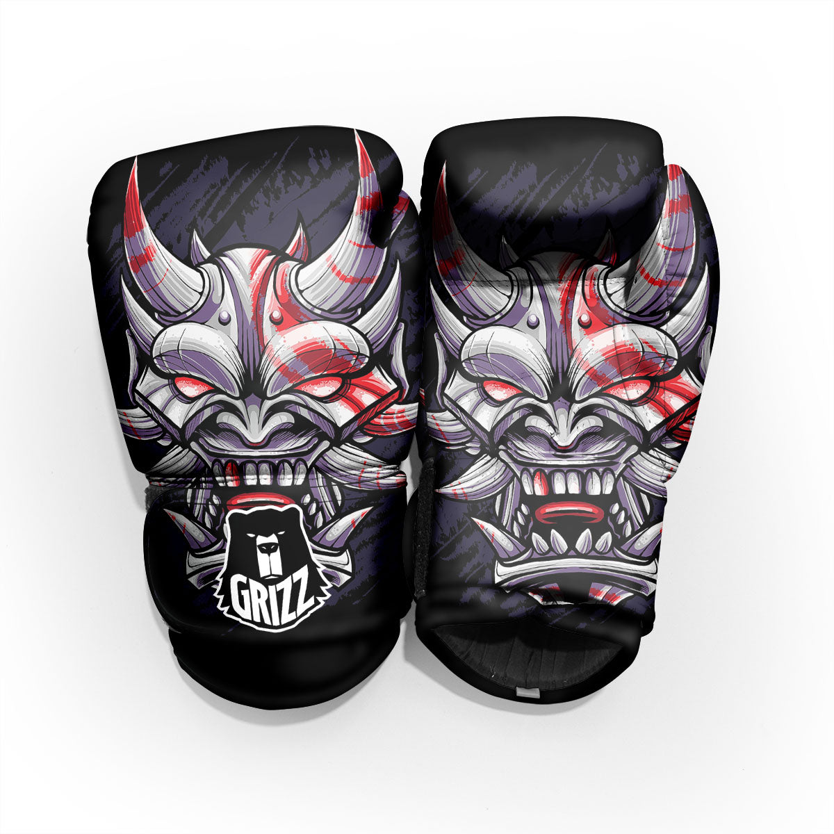 Evil Samurai Mask Print Pro Boxing Glove