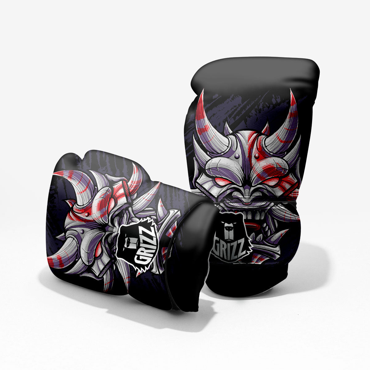 Evil Samurai Mask Print Pro Boxing Glove