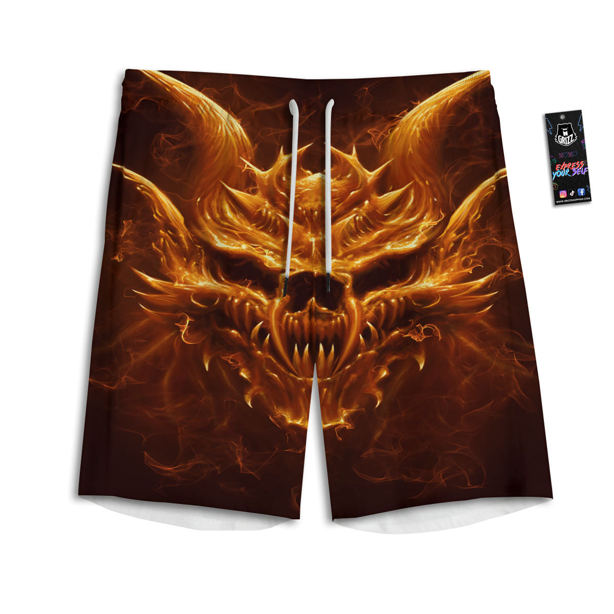 Fighter Karate Print Pattern Men's Athletic Shorts