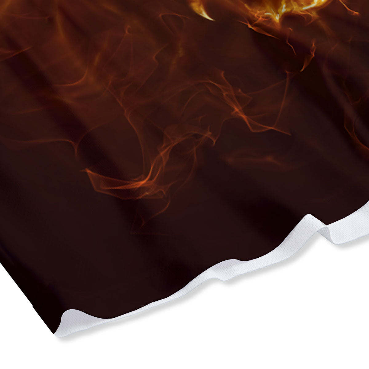 Evil Skull Flaming Print Mesh Shorts