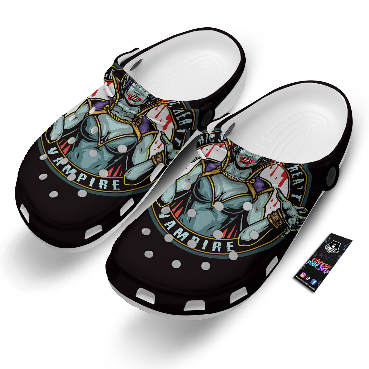 Evil Vampire Halloween Print Clog-grizzshop