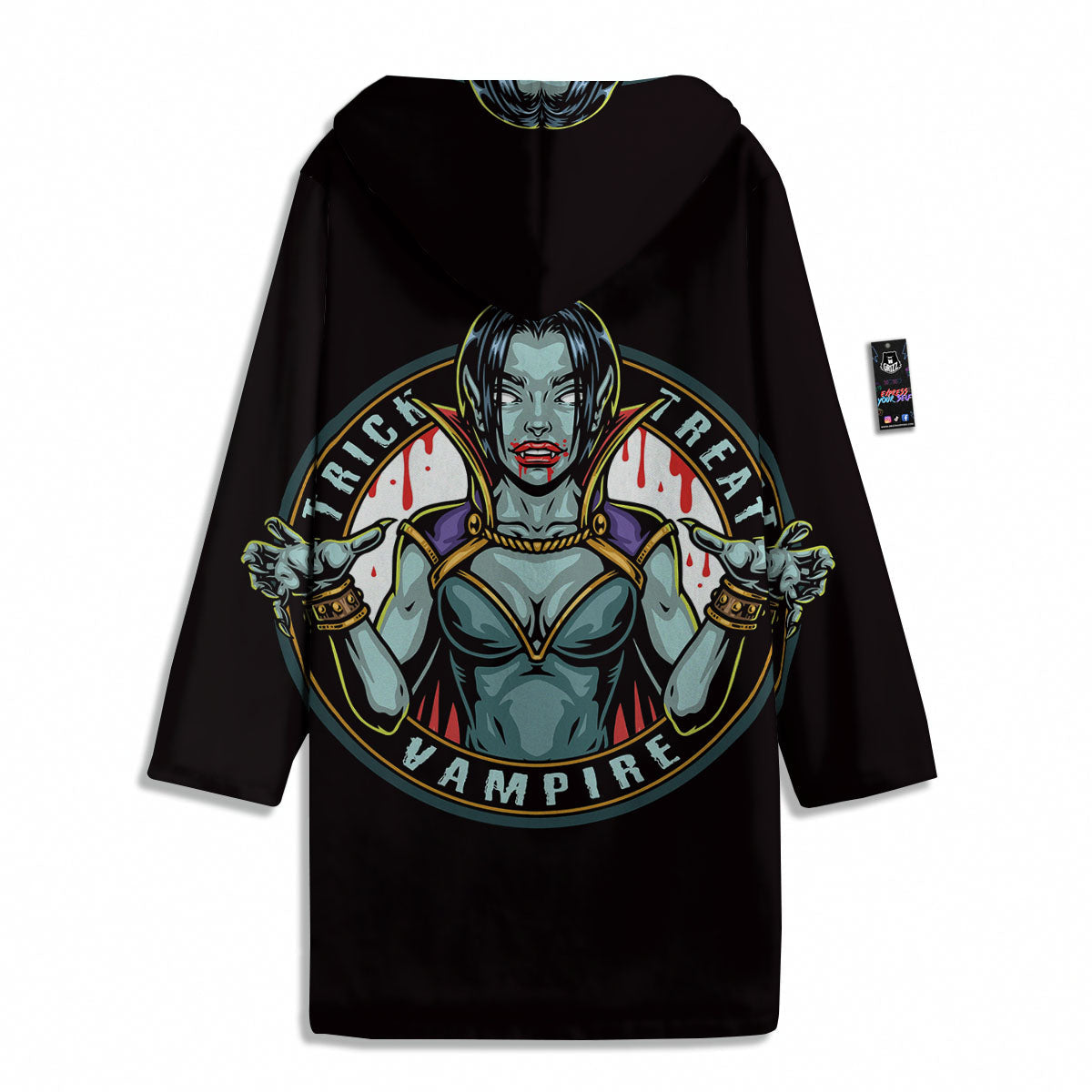 Evil Vampire Halloween Print Men's Windbreaker Jacket-grizzshop