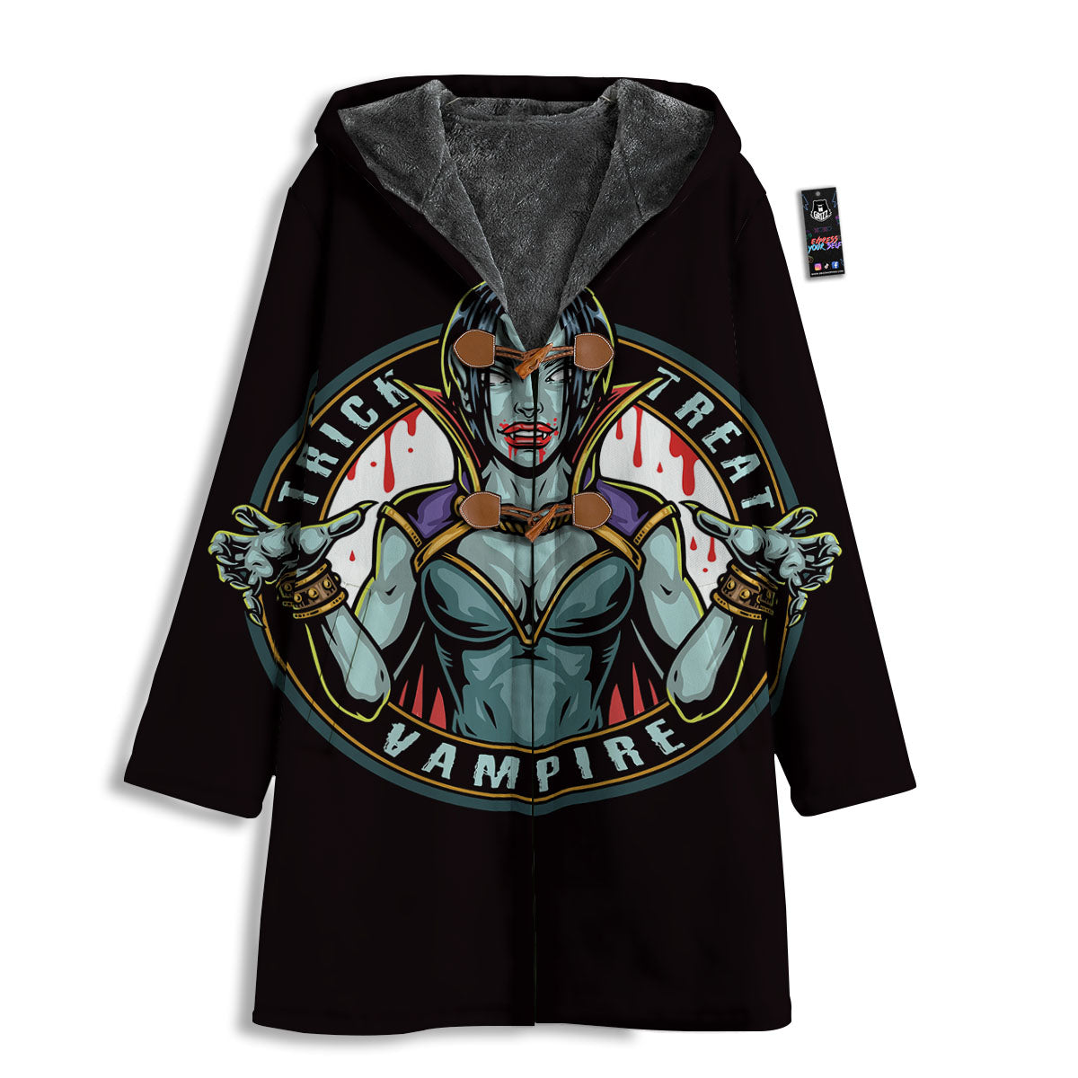Evil Vampire Halloween Print Men's Windbreaker Jacket-grizzshop