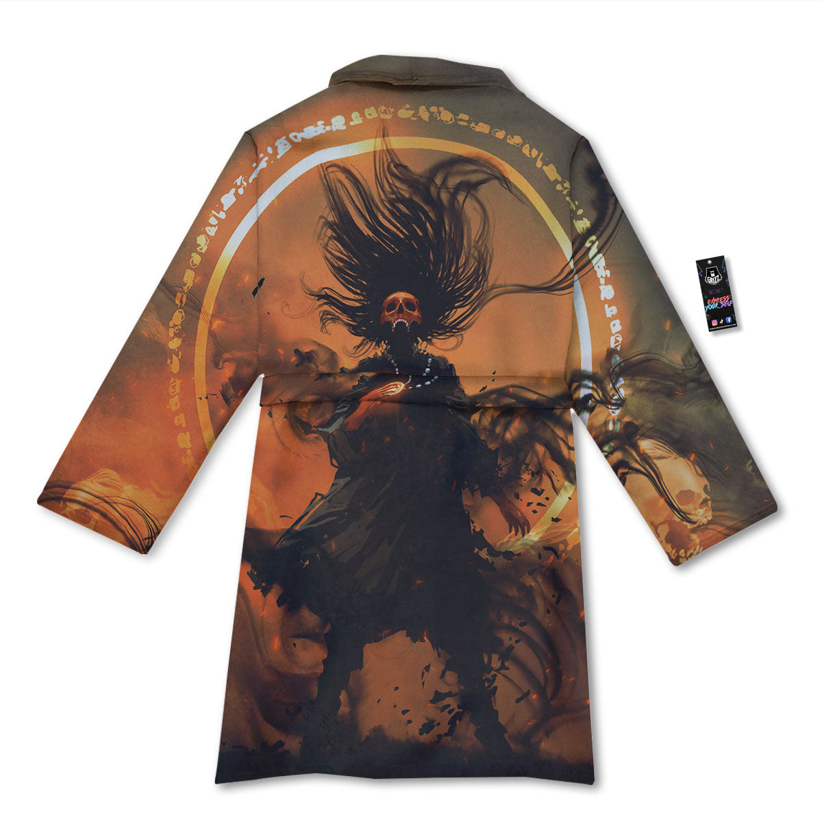Evil Witch Print Bathrobe-grizzshop