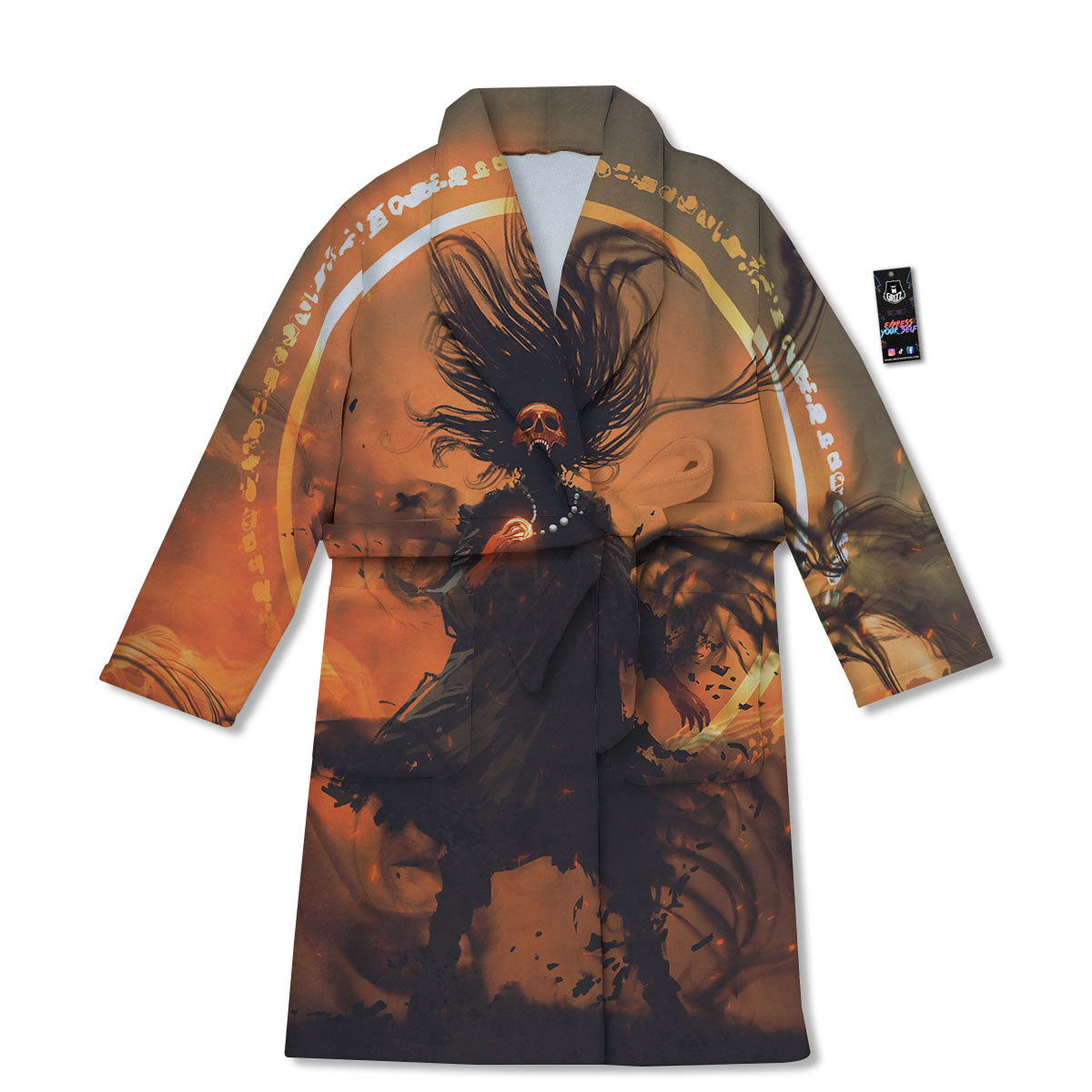 Evil Witch Print Bathrobe-grizzshop