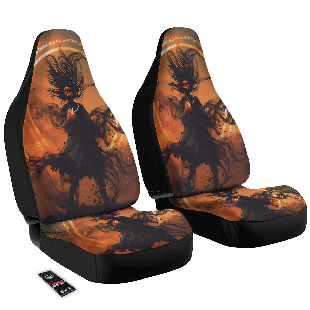 Evil Witch Print Car Seat Covers-grizzshop