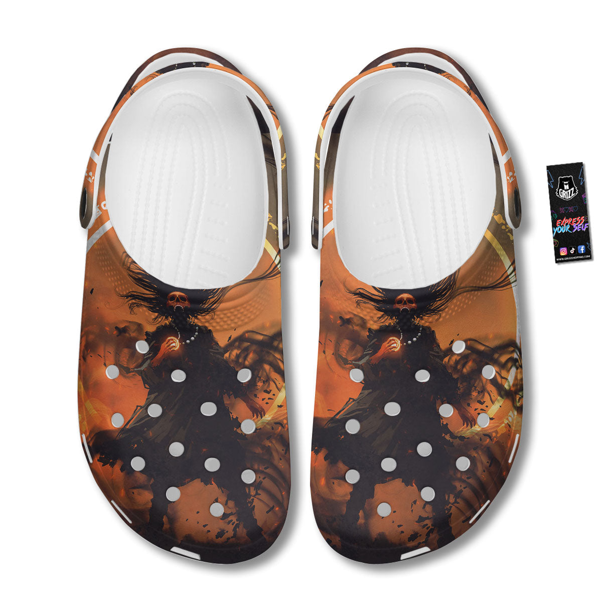 Evil Witch Print Clog-grizzshop