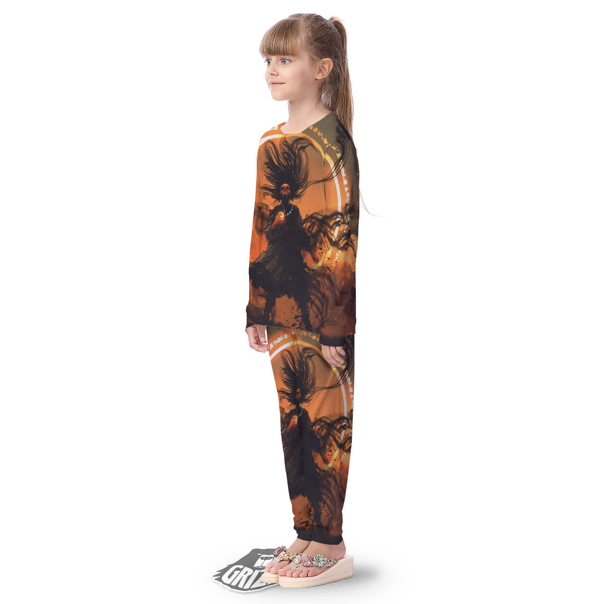Evil Witch Print Kid's Pajamas-grizzshop