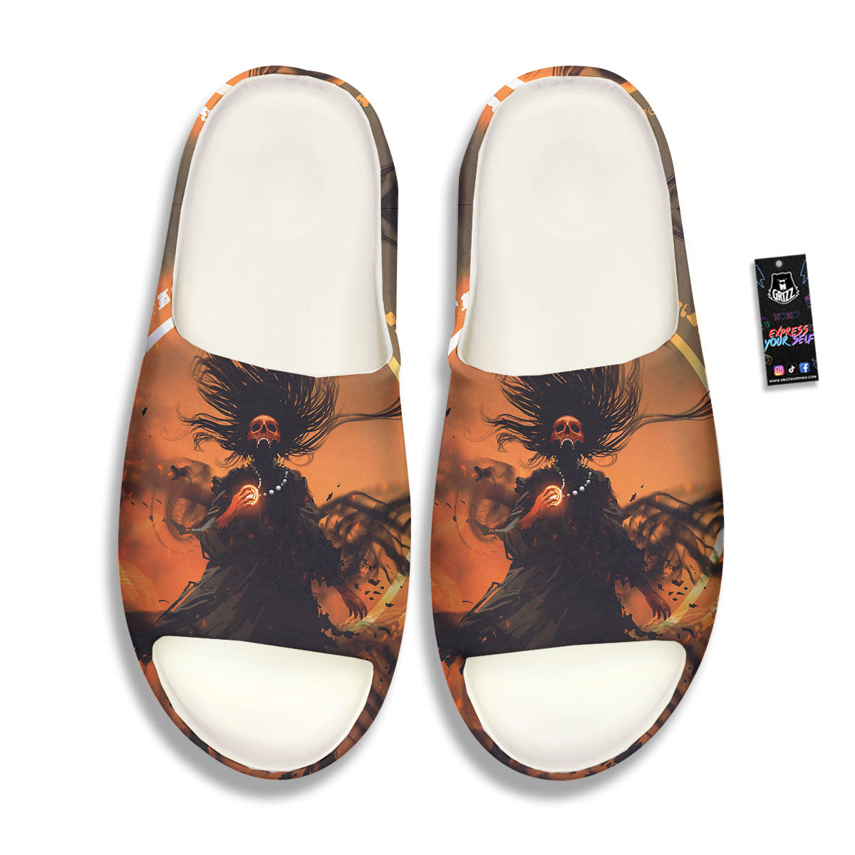 Evil Witch Print Sandals-grizzshop