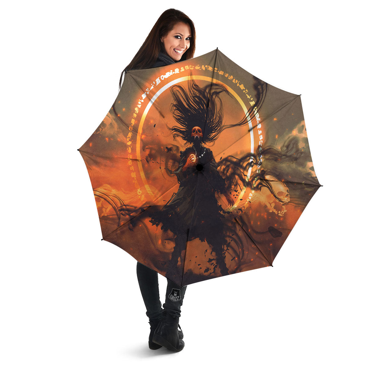 Evil Witch Print Umbrella-grizzshop