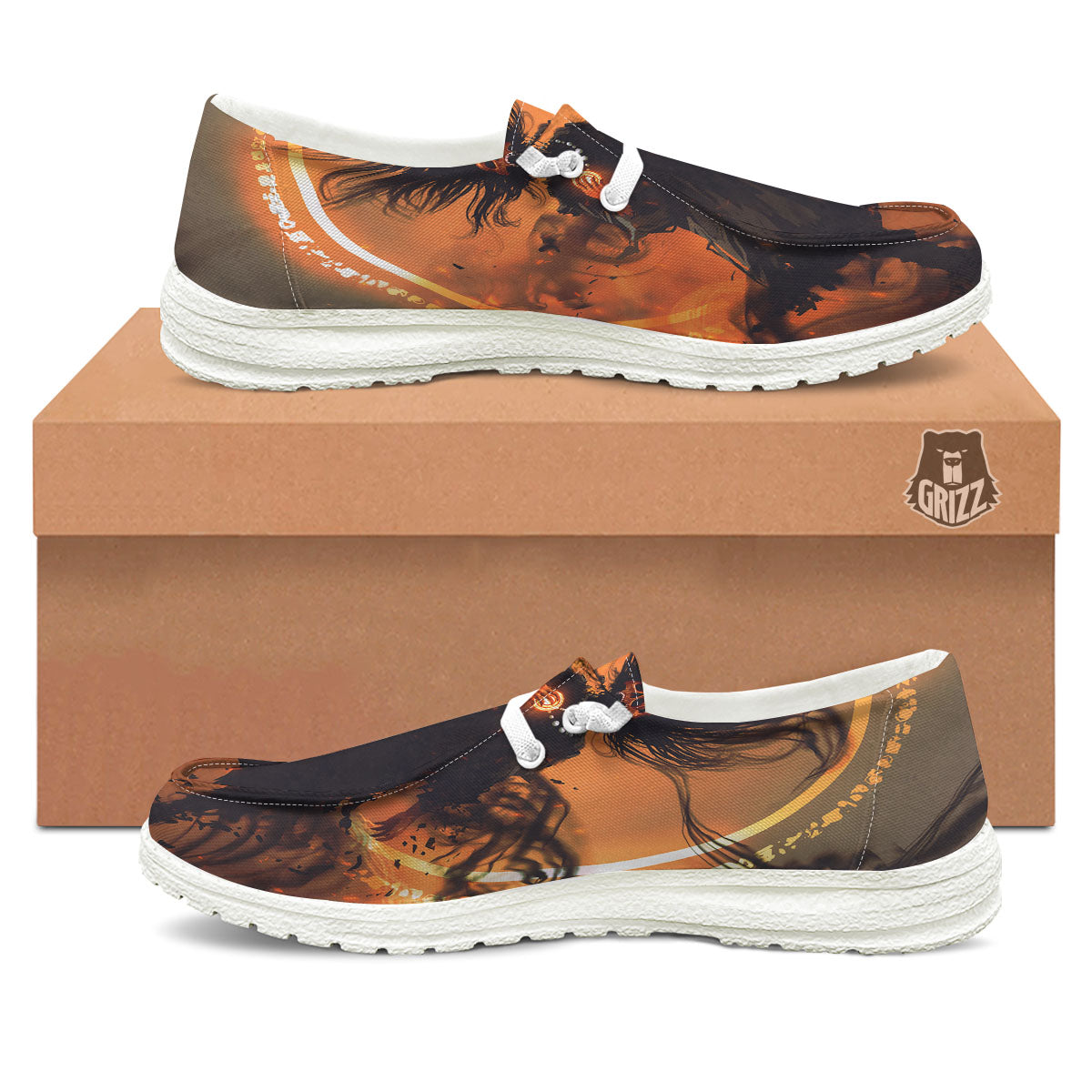 Evil Witch Print White Loafers-grizzshop