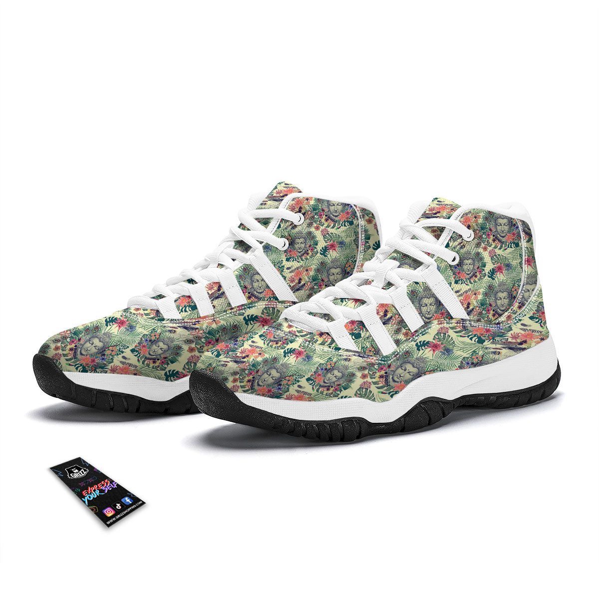 Exotic Buddha White Bball Shoes-grizzshop