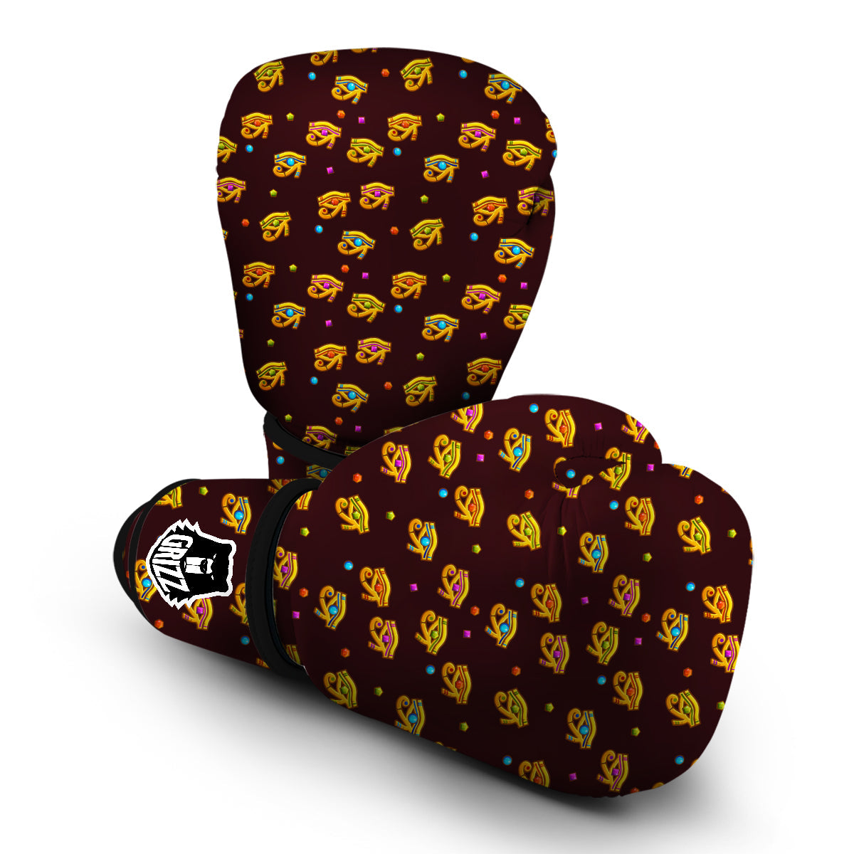 Exotic Eye of Horus Print Pattern Boxing Gloves-grizzshop