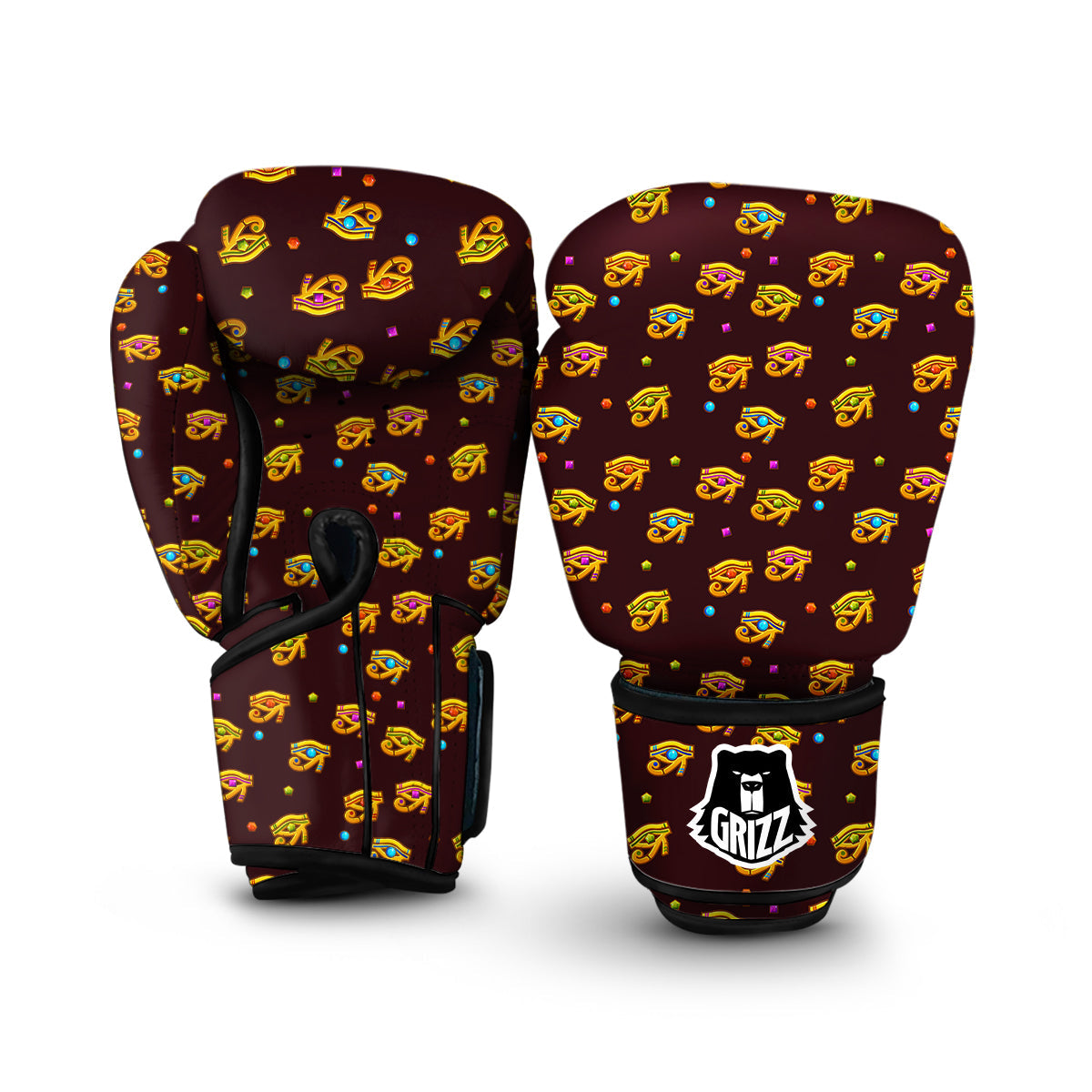 Exotic Eye of Horus Print Pattern Boxing Gloves-grizzshop