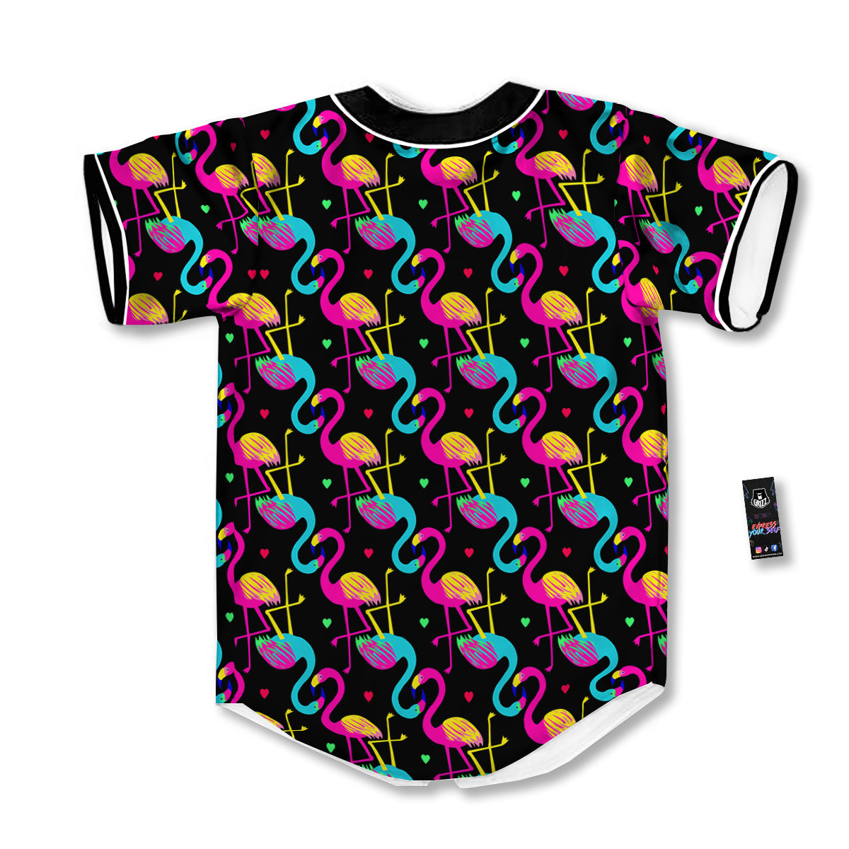 Exotic Hawaiian Flamingo Print Pattern Baseball Jersey-grizzshop