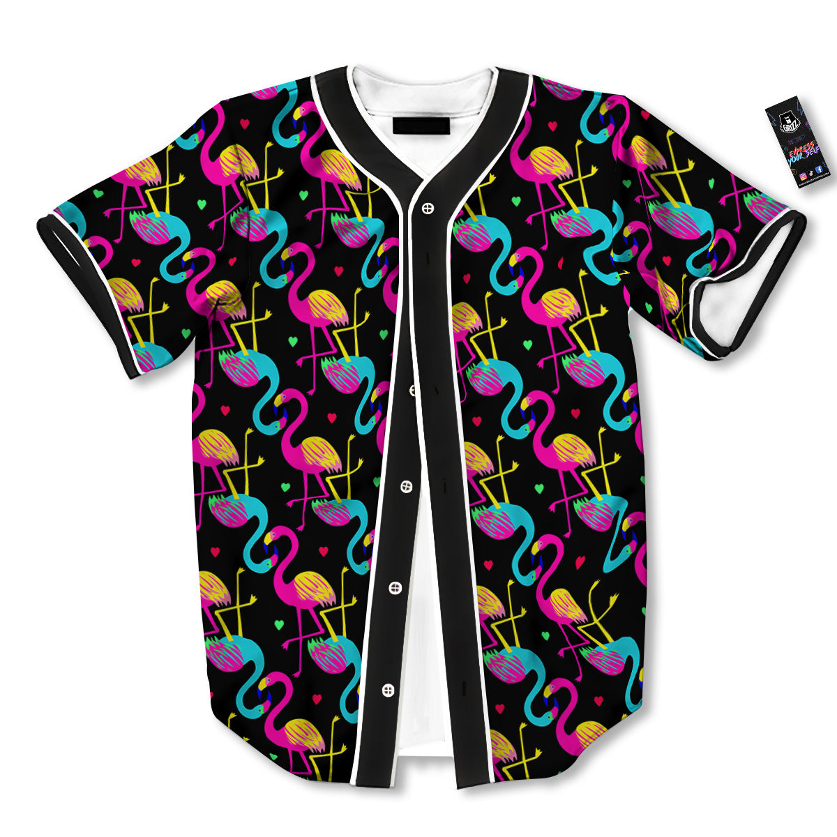 Exotic Hawaiian Flamingo Print Pattern Baseball Jersey-grizzshop