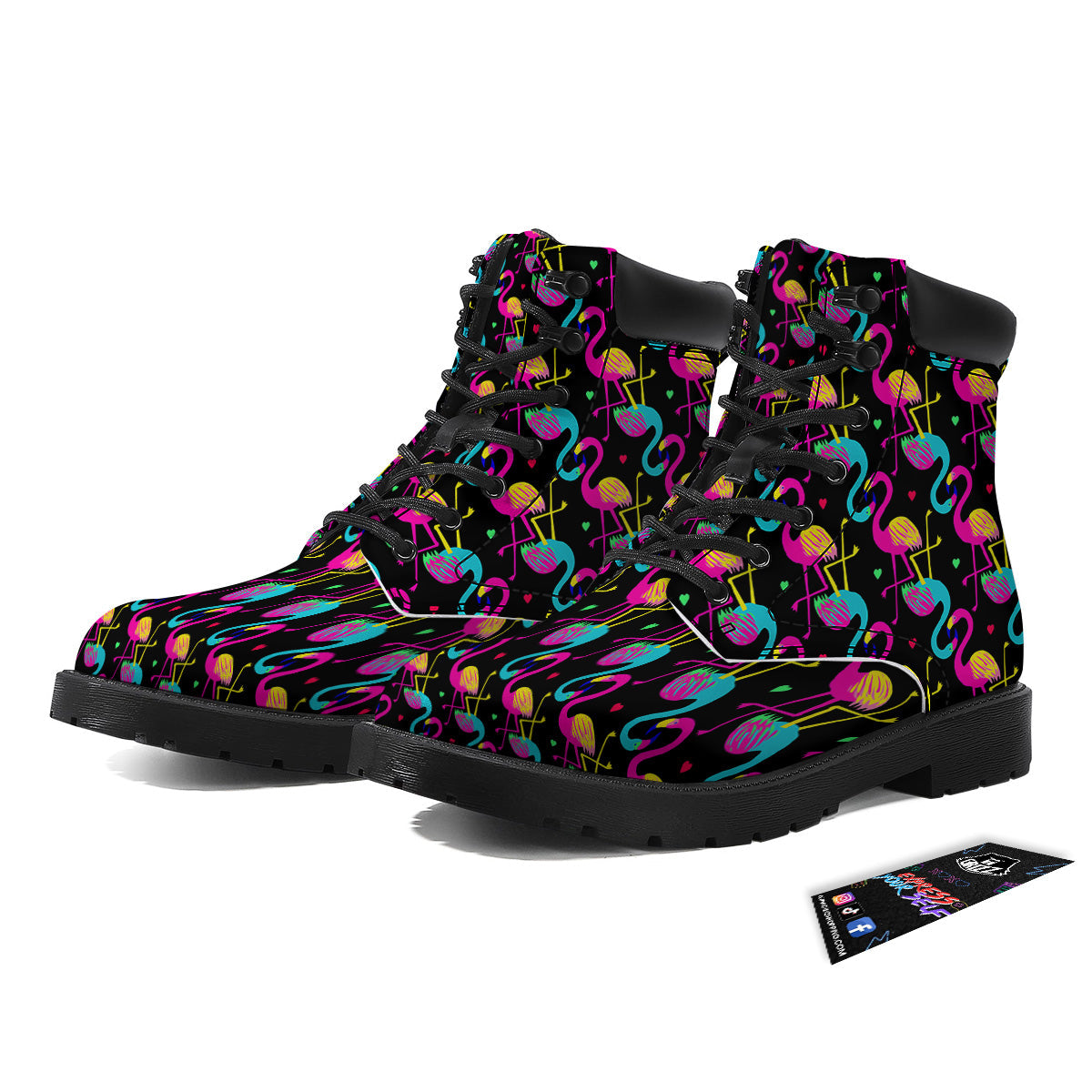 Exotic Hawaiian Flamingo Print Pattern Boots-grizzshop