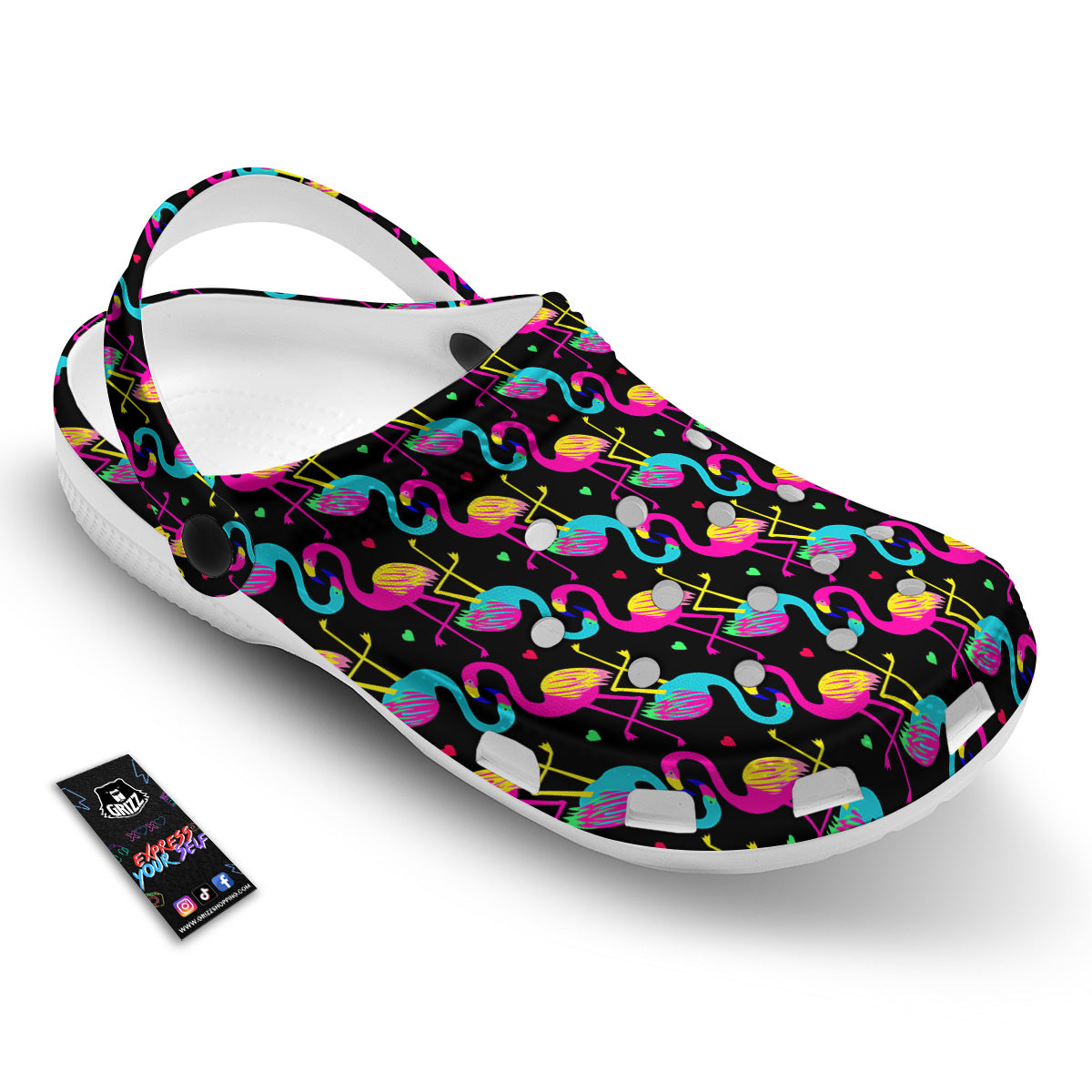 Exotic Hawaiian Flamingo Print Pattern Clog-grizzshop