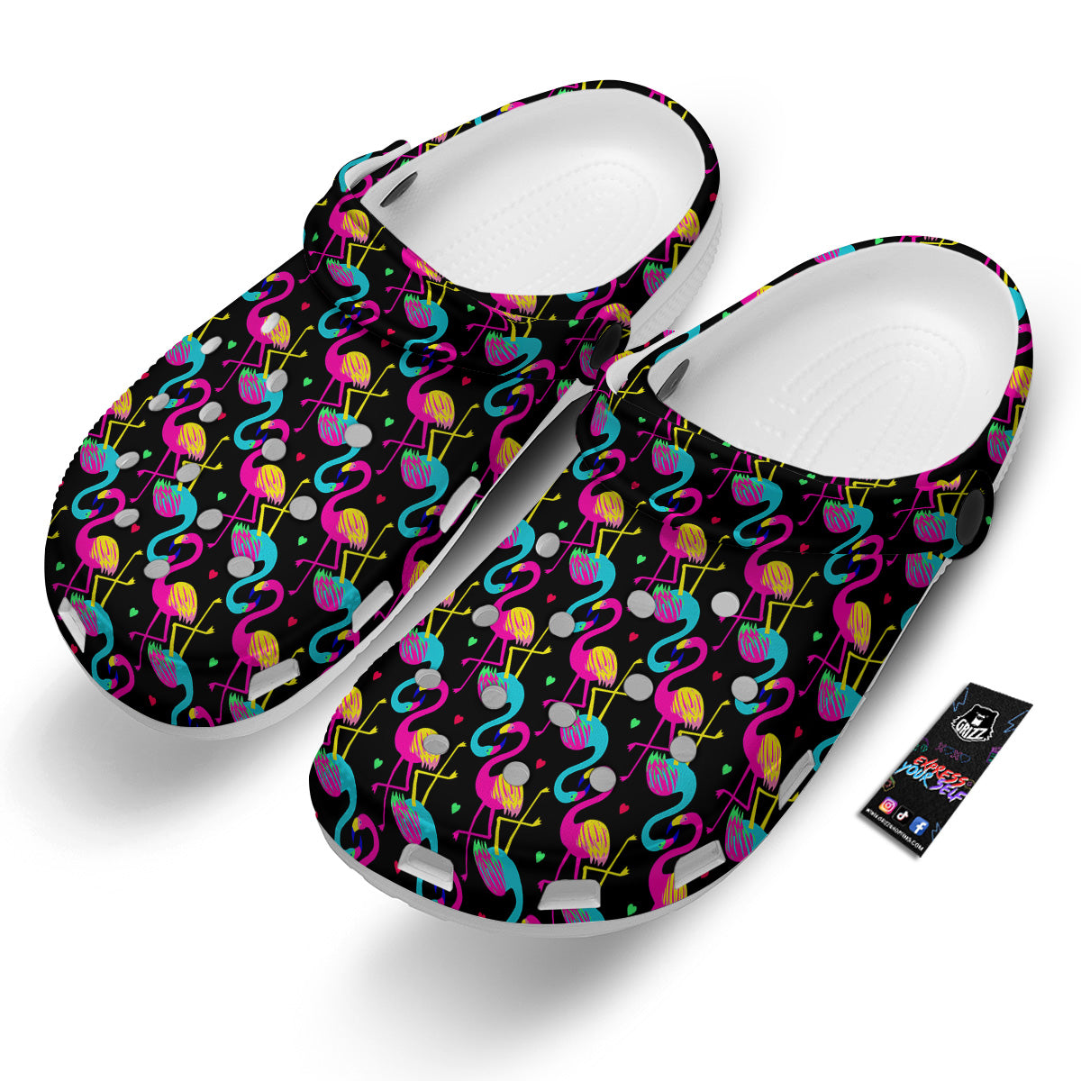 Exotic Hawaiian Flamingo Print Pattern Clog-grizzshop