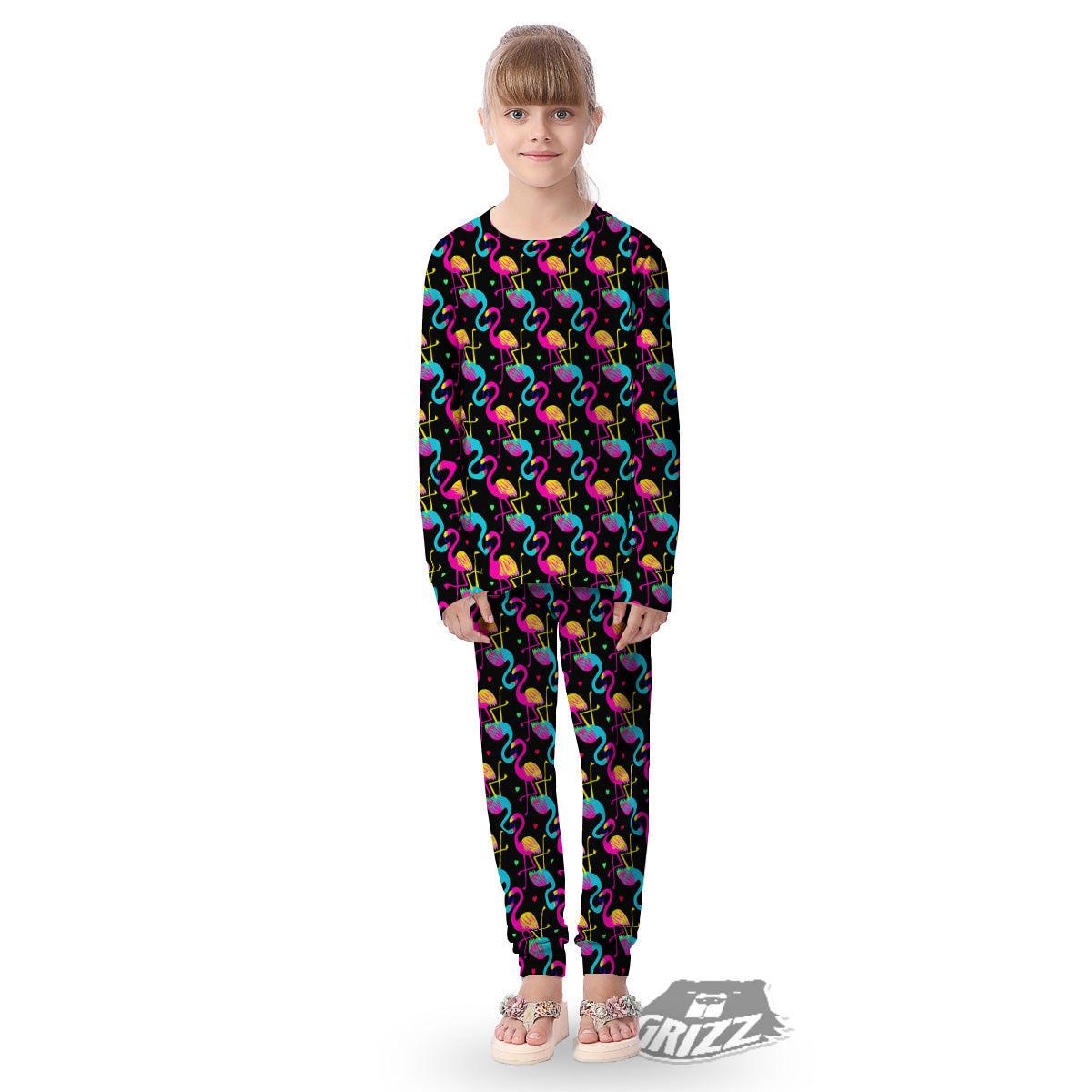 Exotic Hawaiian Flamingo Print Pattern Kid's Pajamas-grizzshop