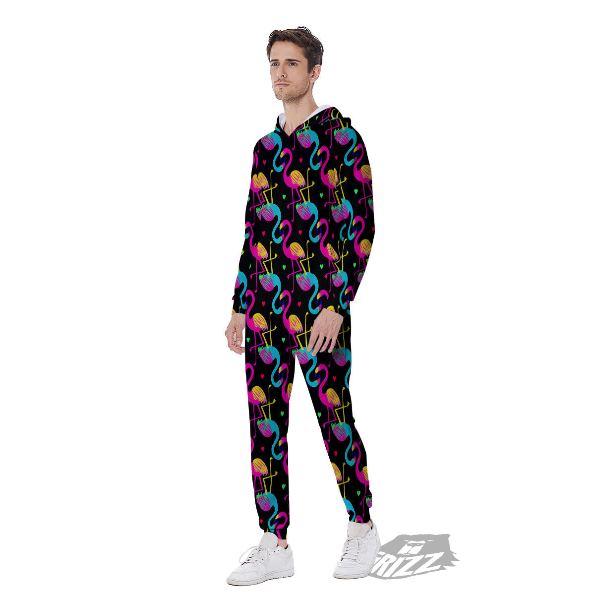 Exotic Hawaiian Flamingo Print Pattern Men's Jumpsuit-grizzshop