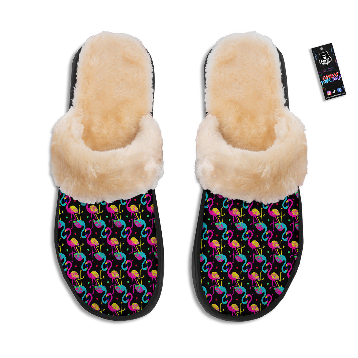 Exotic Hawaiian Flamingo Print Pattern Slippers-grizzshop