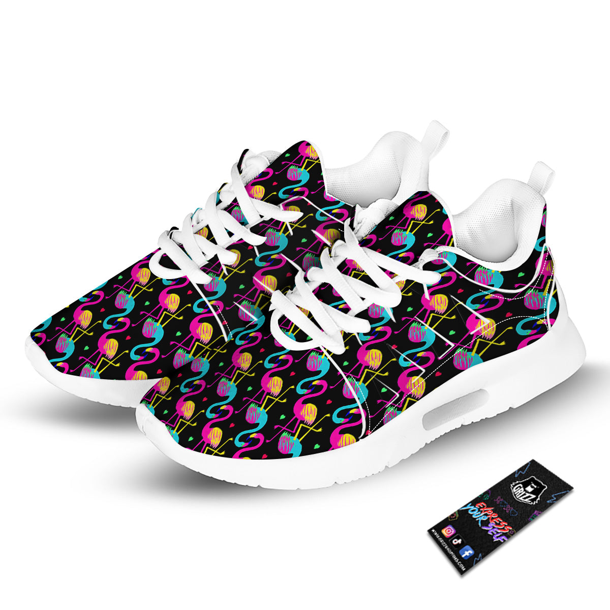 Exotic Hawaiian Flamingo Print Pattern Tennis Shoes-grizzshop