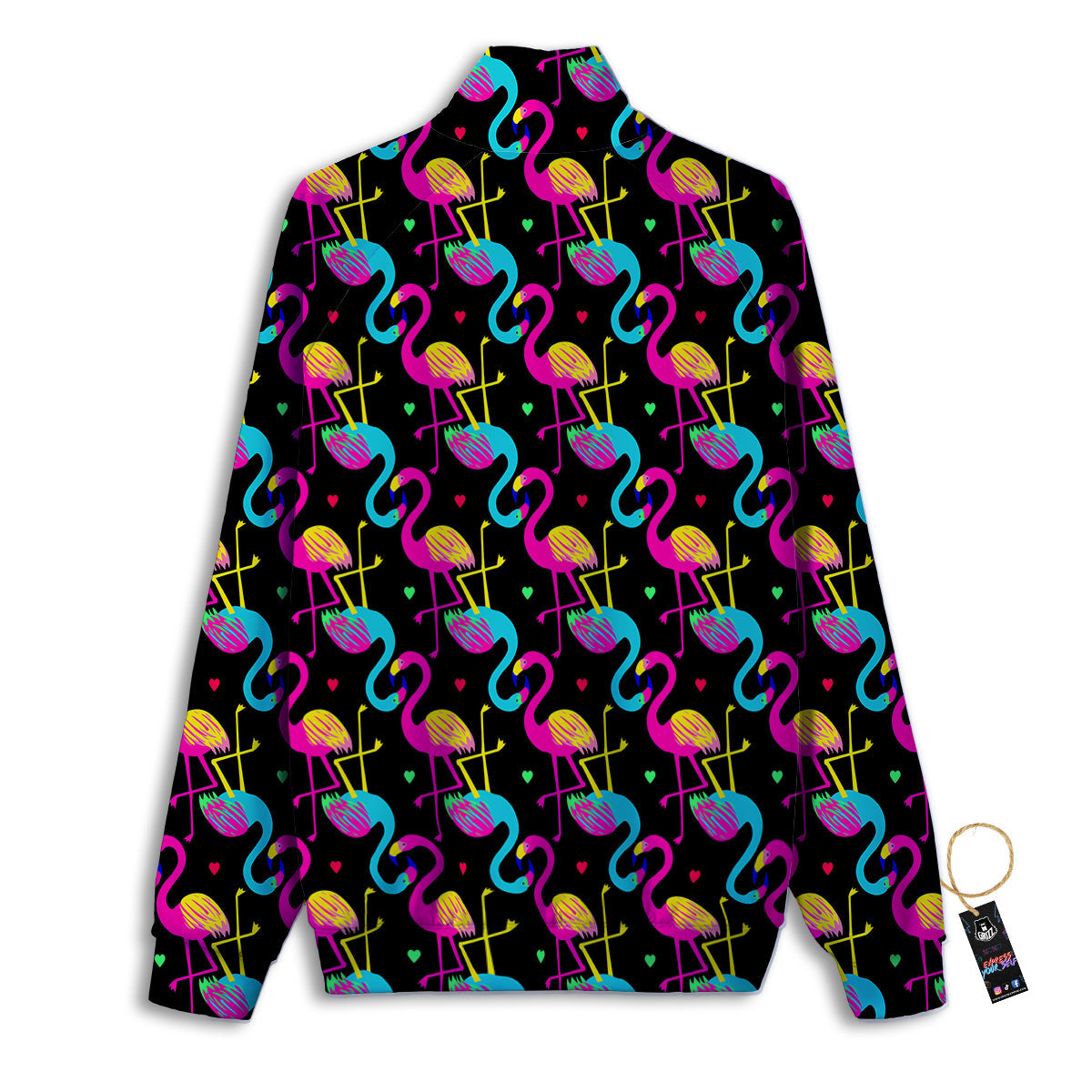 Exotic Hawaiian Flamingo Print Pattern Track Jacket-grizzshop