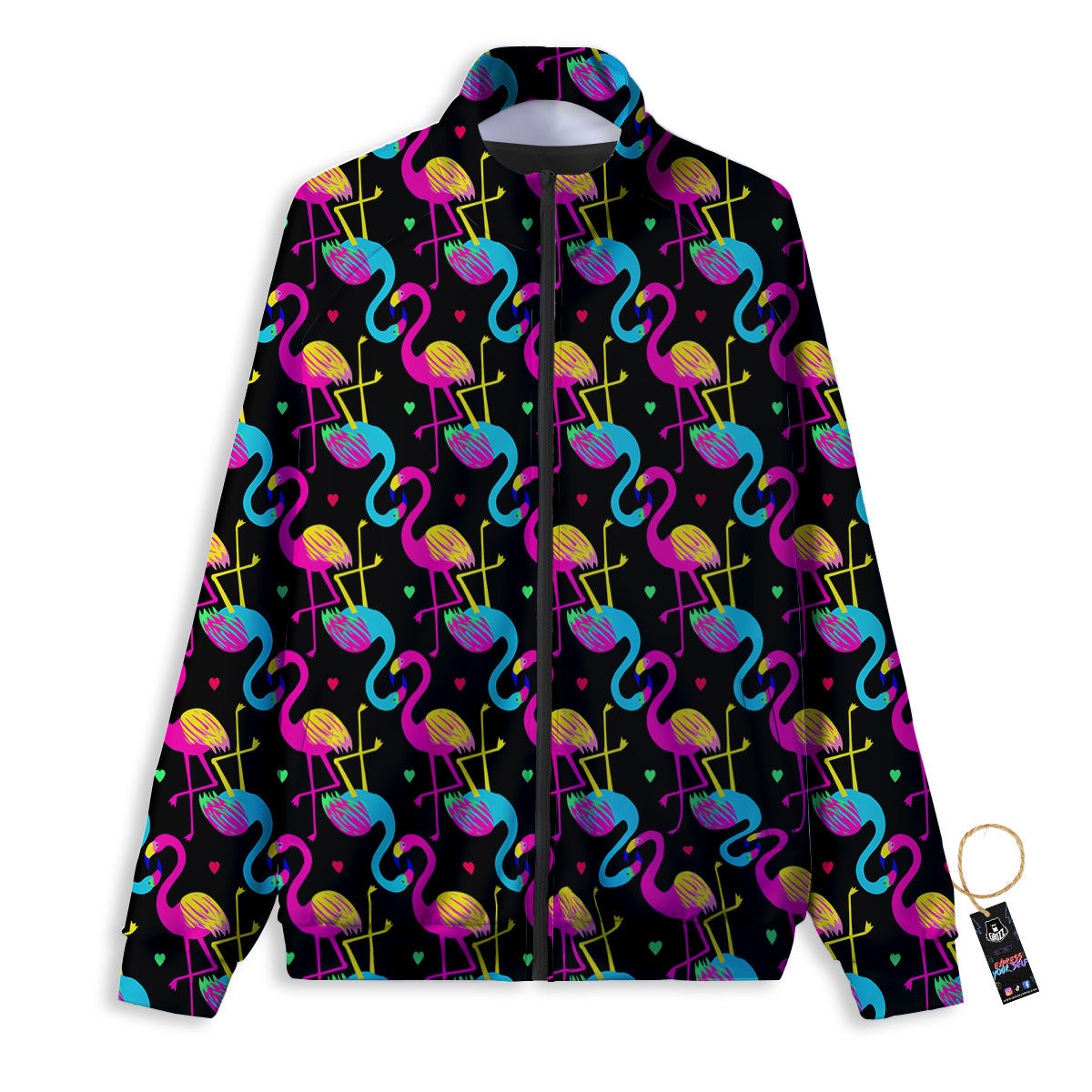 Exotic Hawaiian Flamingo Print Pattern Track Jacket-grizzshop